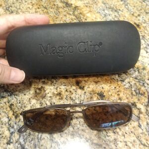 Magic Clip Eyeglasses Brown Frame Full Rim W351 SDL 51-18-145 with Case
